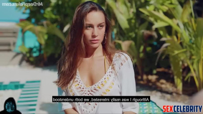 Gorgeous oral sex on holiday with slutty Brie Larson, deepfake erotic