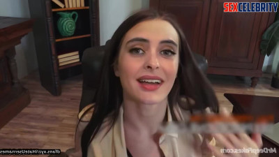 Hot oral sex in doggystyle position with horny Krysten Ritter, face swap