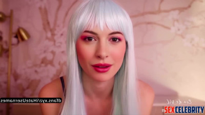 Babe in white wig told you something hot, Anne Hathaway solo ai scene