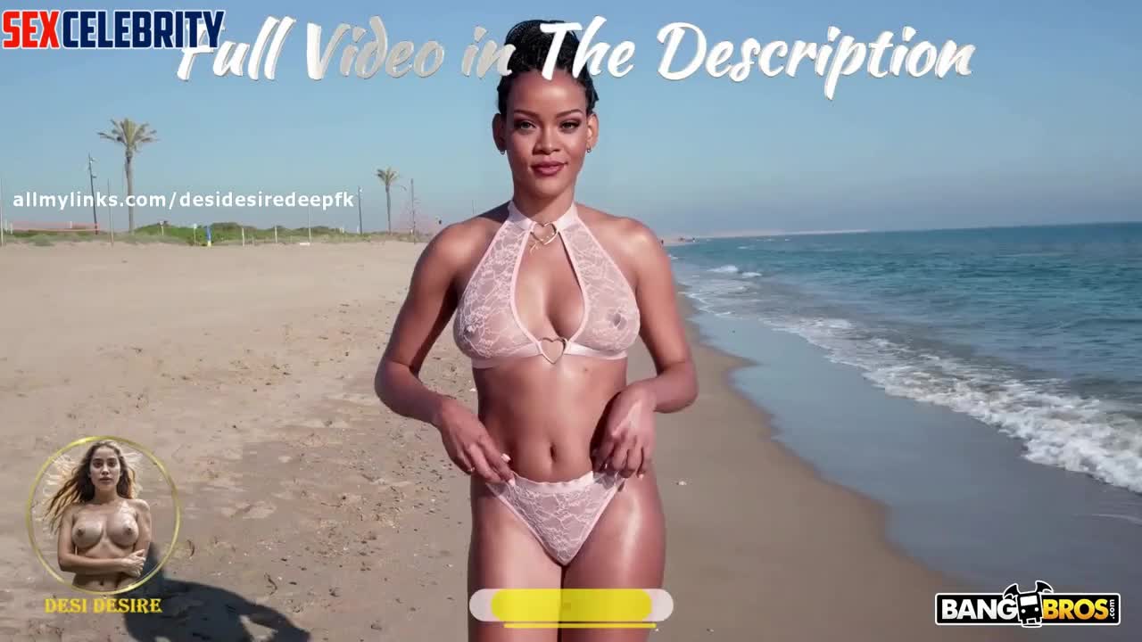 A.I. Rihanna Shakes Her Boobs On The Beach - DeepFakesCeleb