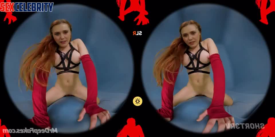 Redhead lady fucking alone with a dildo, watch, Elizabeth Olsen real fake