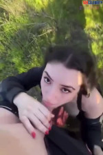 Hot Latina AI Michelle Galvan giving a blowjob in the park - DeepFakesCeleb