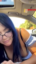 AI Penelope Menchaca giving a blowjob in the car - DeepFakesCeleb
