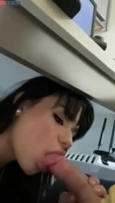 AI Penelope Menchaca giving a blowjob under the table - DeepFakesCeleb