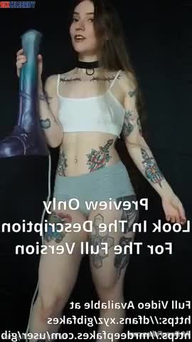 Anya Taylor-Joy fake rides a really huge monster dildo all the way