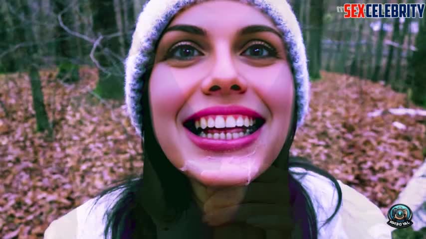Blowjob in gorgeous autumn forest / Alexandra Daddario pov face swap