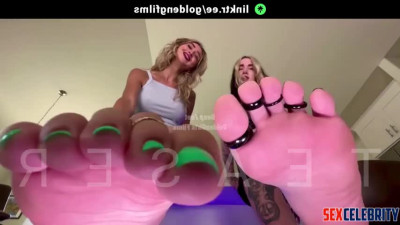 Fake Billie Eilish and Sabrina Carpenter - Giantesses Feet Tease and Torment - DeepFakesCeleb