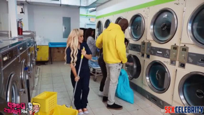 Laundromat customers outraged by her threesome, Sabrina Carpenter fakeapp - DeepFakesCeleb