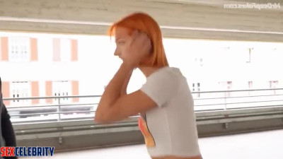 Redhead pretty decided to suck him in the parking lot, fake Emily Rudd - DeepFakesCeleb