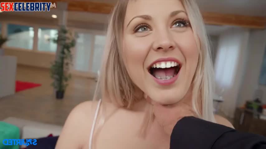 Making her squirt & moan in pleasure - Kaley Cuoco face swap